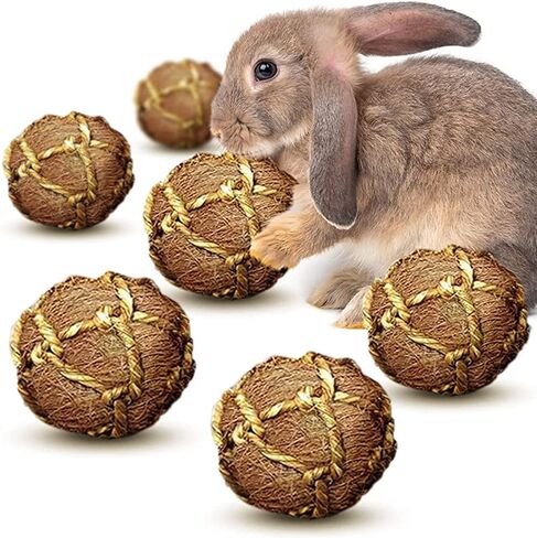 SunGrow Assorted Rabbit & Cat Chew Balls, Teething Activity Toy for Pocket Pets, Improves Dental Health, Environment Friendly, Stress Reliever (Assorted, 3 Pcs) in Saudi Arabia
