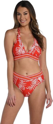 La Blanca Women's Banded Bikini Swimsuit Top, Black//Shadow Floral, 8 in Saudi Arabia