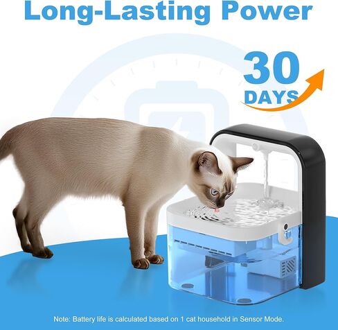 نافورة مياه لاسلكية للقطط، نافورة مياه للحيوانات الأليفة سعة 3 لتر/101 أونصة للقطط والكلاب بالداخل، موزع مياه أوتوماتيكي للقطط مع التحكم في التطبيق، نافورة ذكية، فصل نظيف وقذر in Kuwait