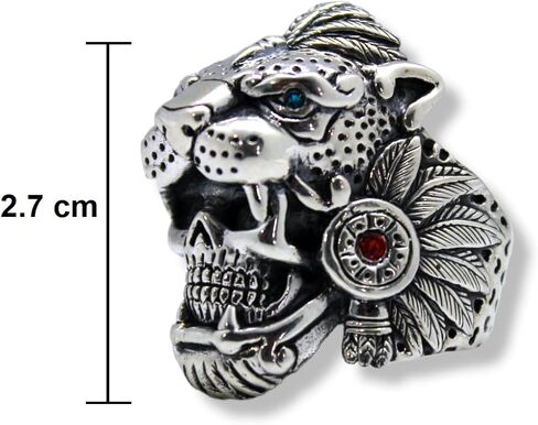 Joyería Gamma. Aztec Jaguar Warrior Men's Ring 925 Solid Silver Fine. أدلي ببيان بالفخر الثقافي مع هذه المجوهرات الفضية التي تعرض الفن والمعتقدات الأزتك (11) in Saudi Arabia