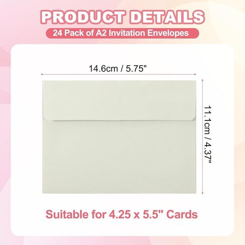Patikil 24pack A2 مظاريف ، ختم ذاتي الختم الأصفر مظاريف 4-3 8 × 5-3 4 لبطاقات المعايدة لبطاقات الزفاف البريدية الإعلان عن الصور ، 4-3/8 "× 5-3/4" الحجم in Kuwait