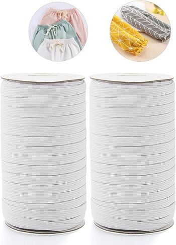 80 Yards Elastic Band 3/8 inch Wide White Elastic Strap High Elastic Cord for Sewing Waistband and Pants Waist, 1 Rolls in Saudi Arabia