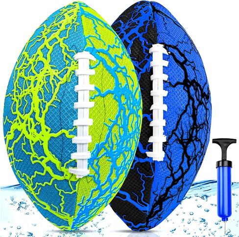 Jasonwell Pool Beach Water Football - 2 Pack Waterproof Football Strong Grip Fun Water Toys Games for Swimming Pool Beach Lake Park Backyard Outdoor Play for Kids Children Teens Adults Family in Kuwait