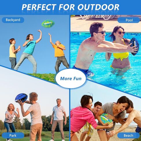 Jasonwell Pool Beach Water Football - 2 Pack Waterproof Football Strong Grip Fun Water Toys Games for Swimming Pool Beach Lake Park Backyard Outdoor Play for Kids Children Teens Adults Family in Kuwait