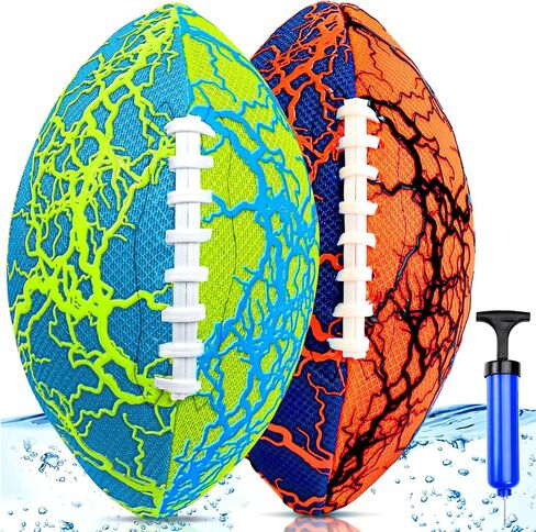 Jasonwell Pool Beach Water Football - 2 Pack Waterproof Football Strong Grip Fun Water Toys Games for Swimming Pool Beach Lake Park Backyard Outdoor Play for Kids Children Teens Adults Family in Kuwait