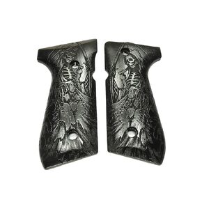 Ebony Grim Reaper Beretta 92fs Grips