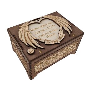 Personalized Remembrance Angel Wings MP3 Music Box, Recordable Gift With Photo, Customize With Any Sound