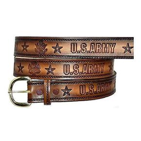 US UNITED STATES ARMY HANDMADE LEATHER BELT 1 1/2" WIDE USA