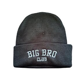 Big Bro Club Winter Hat, Big Brother Beanie, Big Brother Knitted Cap For Boy, Big Brother Baby Announcement Idea, Hospital Gift For Big Brother From Lilttle Brother (Black)
