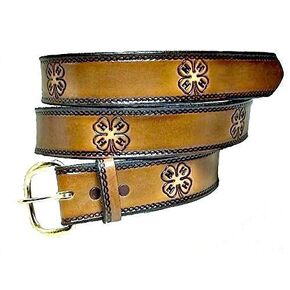 4-H DESIGN CUSTOM HANDMADE LEATHER BELT 1 1/2" WIDE