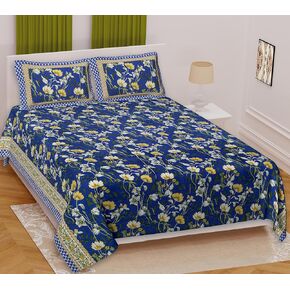 Marusthali cotton bedsheets full size set Indian Bed sheets Cotton Sheets rajasthani fabric Bedding Set Blanket Bed Throws Bed Cover Size 93 x 108 Inches (Pink)