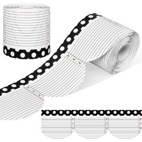Zonon 65. 6ft Composition Notebook Bulletin Board Border Composition Notebook Classroom Decor Posterboard Bulletin Board Trim for Office School Classroom Chalkboard Decoration(Black and White)
