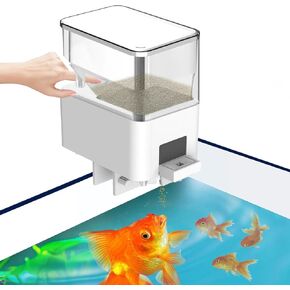Wireless Fish Feeder Automatic Dispenser for Aquarium, 100ml Food Dispenser with App Control, USB Powered for Small Fish Tank Pelleted Food, Electronic Feeders for Animals (100ml)