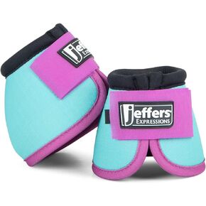 Jeffers Equine Ballistic Bell Boots - Black, Medium | Shock Absorbing Hoof Protection for Horses | Secure Double Hook & Loop Closure, Perfect for Travel, Training, & Equestrian Riding - 1 Pair