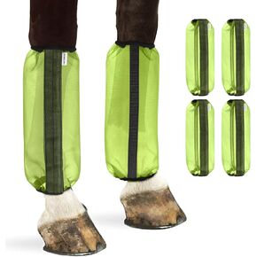 4PCS Fly Boots for Horses, Non-Slip Breathable Horse Fly Boots,Comfy Mesh Horse Fly Leggings Prevents Flies and Mosquitoes from Biting (Blue)