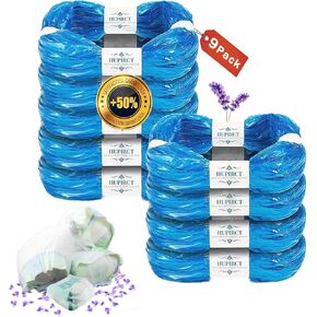 9-Pack Refill Bags, 50% Longer Length, More Capacity, Additional Odor-Inhibiting EVOH Material, Compatible With Most Diaper Pails and Cat Litter Bins With Refill Boxes