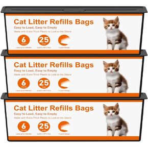 تعبئة Cat Genie 72 Count ، أكياس عازلة للخدمة الثقيلة متوافقة مع القمامة Cat Genie Easy Roll Pail Collings ، تقنية التحكم في الرائحة ، إعادة تعبئة نفايات القمامة الدائمة ، (3 عبوات)