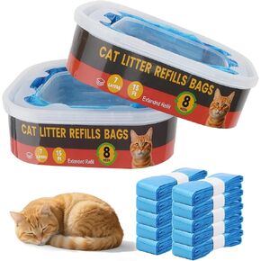 10Pack Cat Cat Sterter Reclivs ، صناديق تعبئة القمامة المتوافقة مع تعبئة Genie Standard ، بالإضافة إلى XL+ و XL (تشمل صناديق إعادة ملء غير أصلية) (أزرق) in Kuwait