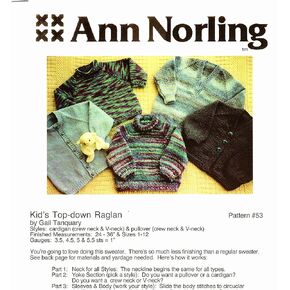 Pattern #53 Kids Basic Top Down Sweaters