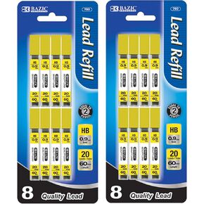 BAZIC Mechanical Pencil Lead Refills HB 0.9mm (160 Count/Pack), Pencil Lead Refill for Graphite Draft Drawing Writing Sketching, 24-Packs
