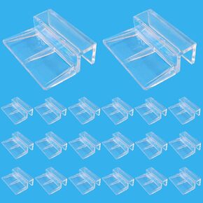 Hordion 20pcs Aquarium Lid Clip, 5mm Clear Acrylic Fish Tank Lid Holder Aquarium Glass Cover Clips for Rimless Aquarium Fish Tank