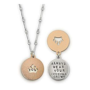 Necklace by Kathy Bransfield | Invisible Crown | Pendant | Sterling Silver | Jewelry | Present | Gift For Her | Playful Necklace | Words