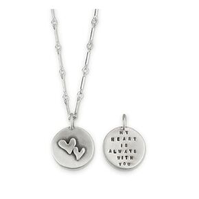 Necklace by Kathy Bransfield | Reversible| Pendant | Sterling Silver | Jewelry | Present | Gift For Her | Quote Jewelry | Hearts | Valentine