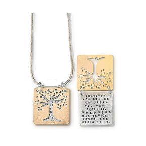 Necklace by Kathy Bransfield | Tree Necklace | Goethe | Jewelry | Sterling Silver | Word Jewelry | Present | Gift For Her | Goethe Necklace