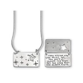 Necklace by Kathy Bransfield | Pendant | Sterling Silver | Jewelry | Quote Jewelry | Word Jewelry | Gift For Friend | Friends Necklace (Pendant height (1/8 inches))