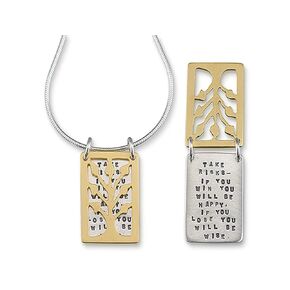 Necklace by Kathy Bransfield | Take Risks | Pendant | Sterling Silver | Jewelry | Present | Gift For Her | Inspiration Necklace