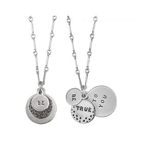Necklace by Kathy Bransfield | Be True | Necklace | Pendant | Sterling Silver | Jewelry | Gift For Her | quote jewelry | word jewelry |