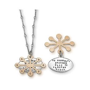 Necklace by Kathy Bransfield | Be Yourself | Necklace | Pendant | Sterling Silver | Jewelry | Oscar Wilde | humor jewelry | quote jewelry | (Pendant width (3/4 Inch))