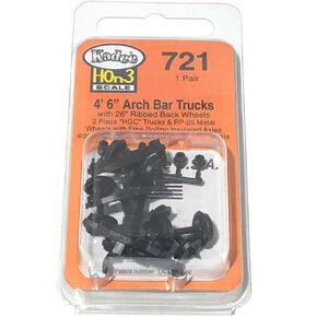 Kadee 721 HOn3 Scale 4' 6" Arch Bar HGC 2-Piece Trucks - 1 Pair