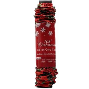 Christmas Poinsettia Cord Cover (108" slip-on)