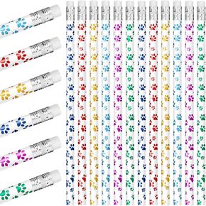 Chinco 36 Pitch Paw Print Pencils Dog Paw Wooden Worden Pencilty Pencilty مع محور الأطفال الذين يفضلونهم في مجال الحفلات المدرسية ، و 6 ألوان