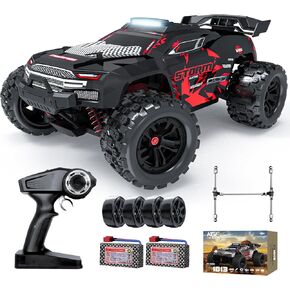 1:18 Scale All Terrain RC Cars, 40km/h High Speed Remote Control Car, 2.4Ghz RC Car Toys Gifts for Kids and Adults, 4WD Electric Vehicle with 2 Rechargeable Batteries, Off Road Monster Truck