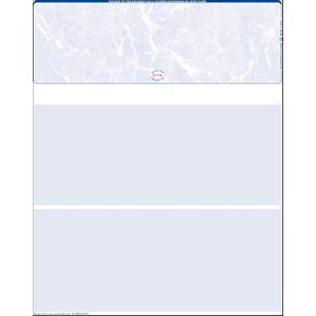 500 Blank Laser Check Stock - Blue Marble - Top. Order Checks!