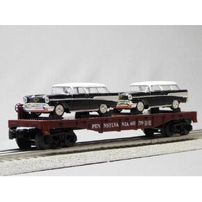 MTH RAILKING Pennsylvania Railroad Flat CAR W/Chevy Nomad Train 30-76873