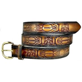 MASONIC SCOTTISH RITE 32ND DEGREE CUSTOM HANDMADE LEATHER BELT 1 1/2" WIDE