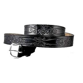 MASON MASONIC CUSTOM HANDMADE LEATHER BELT 1 1/2" WIDE