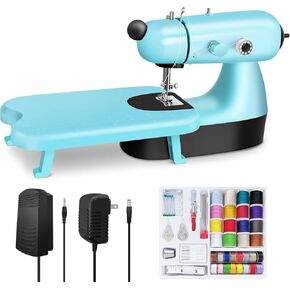 Mini Sewing Machine, Upgraded Electric Sewing Machine with Sewing Bag, Expansion Board, LED Light, Fast Stitch Suitable for Clothes,Jeans,Cutains,DIY Home Travel