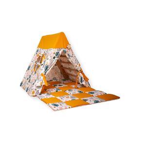 Triangle and Playhouse Tent for Kid's | Kids Tent with Climbing Triangle | Tent & Mat & Triangle | Indoor Play Tent Tepee for Kids | Sleepover Play Tent & Mat with Climbing Frame (BLUE)