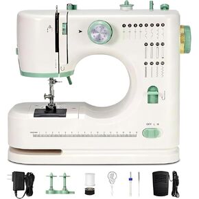 Mini Dual-Speed SewingMachine Double Needle & Double Thread16 Stitch Modes Beginner-FriendlyHousehold Sewing Machine | ldeal forAdults & Beginners