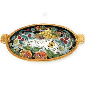CERAMICHE D'ARTE PARRINI - Italian Ceramic Art Pottery Serving Bowl Centerpieces Hand Painted Decorative Fruits Tuscan Made in ITALY Florence