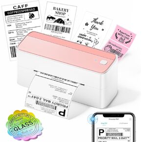 ASprink Bluetooth Thermal Label Printer - 241BT Wireless Shipping Label Printers for Small Business & Packages, Pink Thermal Label Printer Shipping Label Maker, Compatible with iPhone, USPS, Amazon