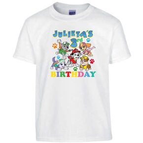 Custom personalized shirt for birthday paw, add name and age, family birthday t-shirts, custom shirts family matching