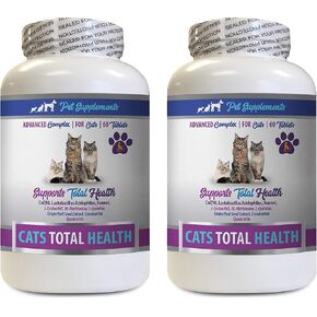 cat Hair and Skin Supplement - Cats Total Health Complex - Joint Coat Eye Immune Support Formula - cat Immune Health - 2 Bottles (120 Tablets)