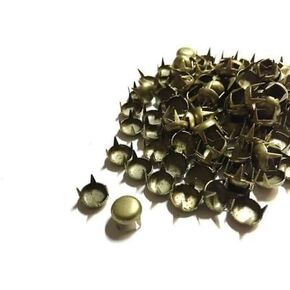 CraftbuddyUS 100pcs Antique Brass 7mm Round Dome Studs, DIY, Fashion, Shoes, Belts