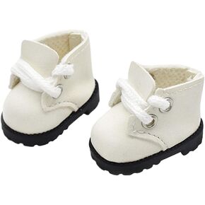 Doll Shoes Compatible with 17cm Doll, Stylish Lace-Up Boots for Dress-up, Outfit Accessory for 15cm 17cm Dolls (1 Pair - Camel)