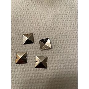 CraftbuddyUS 100pcs Silver Metal Sew On 12mm Pyramid Studs Embellishment, DIY